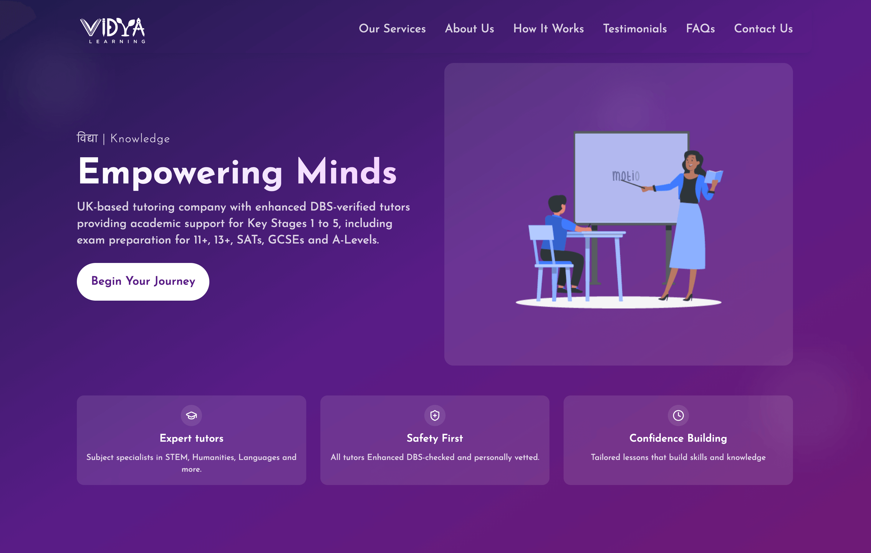 Vidya Learning Platform - Online Tutoring Website